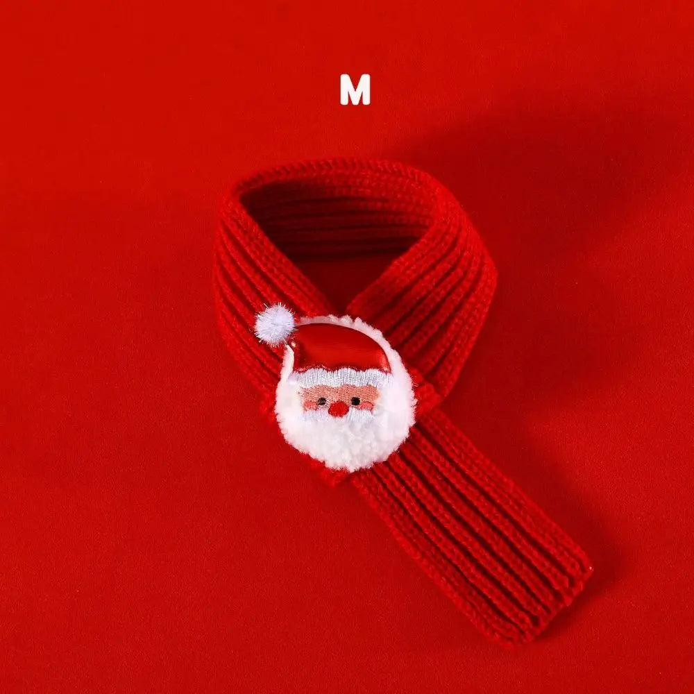 Collar Red Pet Christmas Scarf Green Wool Warm Scarf Santa's Hat