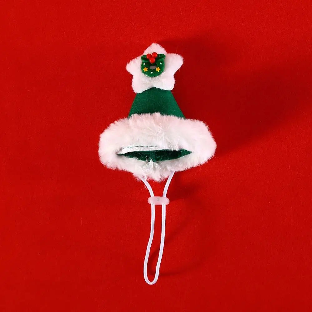 Collar Red Pet Christmas Scarf Green Wool Warm Scarf Santa's Hat